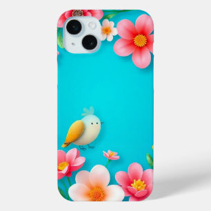 Blue Bird Frame Bird Holder Everyday Use iPhone 15 Mini Case