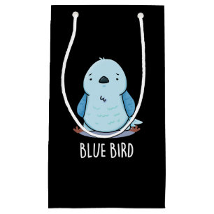 Blue Bird Funny Animal Pun Dark BG Small Gift Bag