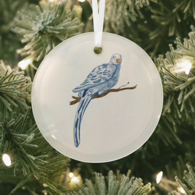 Blue Bird Glass Ornament (Insitu)