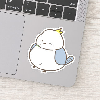 Blue bird has yellow hair Custom-Cut Vinyl Sticker