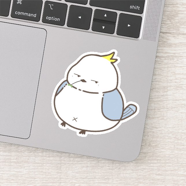 Blue bird has yellow hair Custom-Cut Vinyl Sticker (Detail)