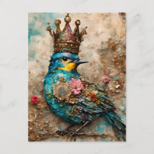 Blue Bird in a Crown Postcard