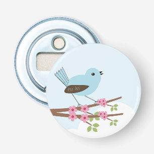 Blue Bird in Blossom Tree Bottle Opener