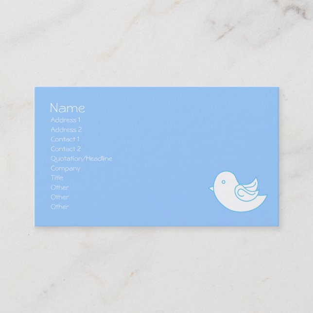 Blue BIrd in Flight Business Card (Front)