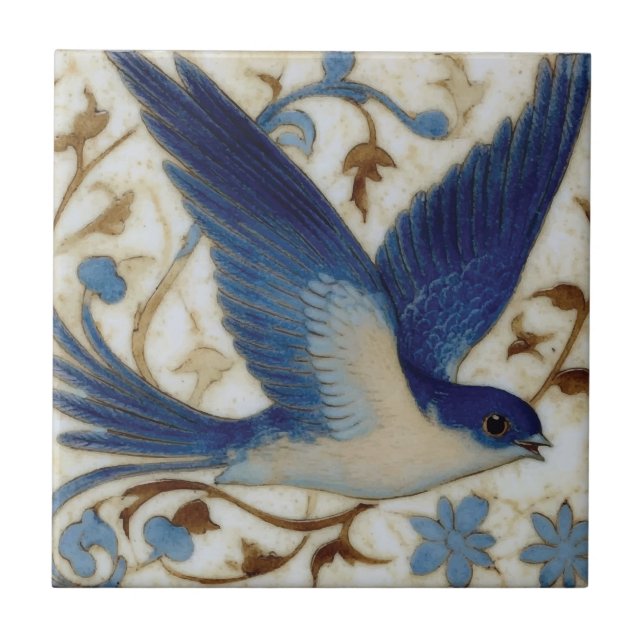 Blue Bird in Flight Tile (Front)