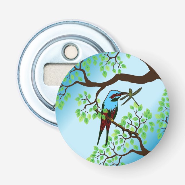 Blue Bird in Trees Bottle Opener (Front)