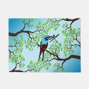 Blue Bird in Trees Doormat