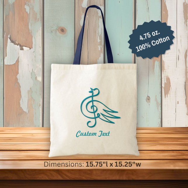 Blue bird music large tote bag (Creator Uploaded)
