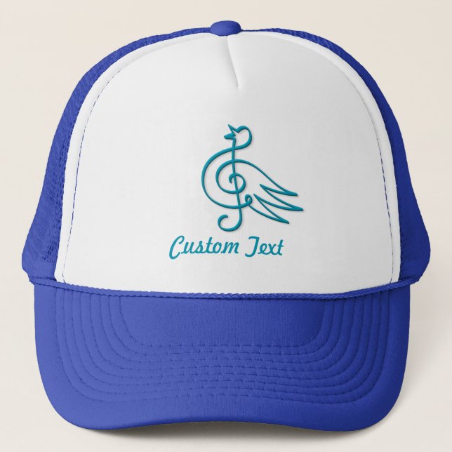 Blue bird music trucker hat (Front)