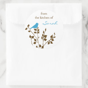 Blue Bird Name Baking and Canning Classic Round Sticker