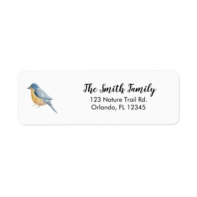 Blue Bird Nature Painting Return Address (Front)