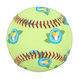 Blue Bird Nests Colorful Eggs Green Leaves Nature Baseball