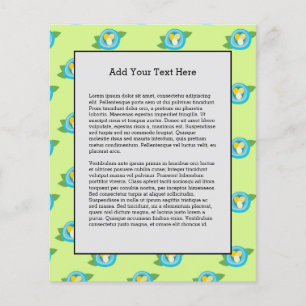 Blue Bird Nests Colorful Eggs Green Leaves Nature Flyer