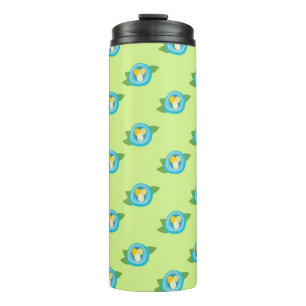 Blue Bird Nests Colorful Eggs Green Leaves Nature Thermal Tumbler