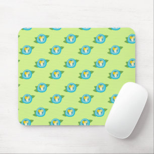 Blue Bird Nests Colourful Eggs Green Leaves Nature Mouse Mat