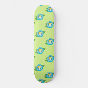 Blue Bird Nests Colourful Eggs Green Leaves Nature Skateboard
