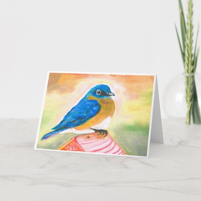 Blue Bird Note Card <Blank Inside> (Front)
