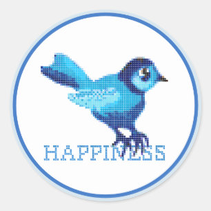 Blue bird of Happiness Classic Round Sticker