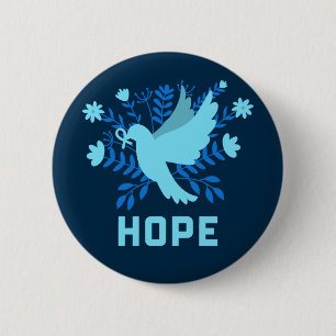 Blue Bird of Hope and Peace - Dove 6 Cm Round Badge