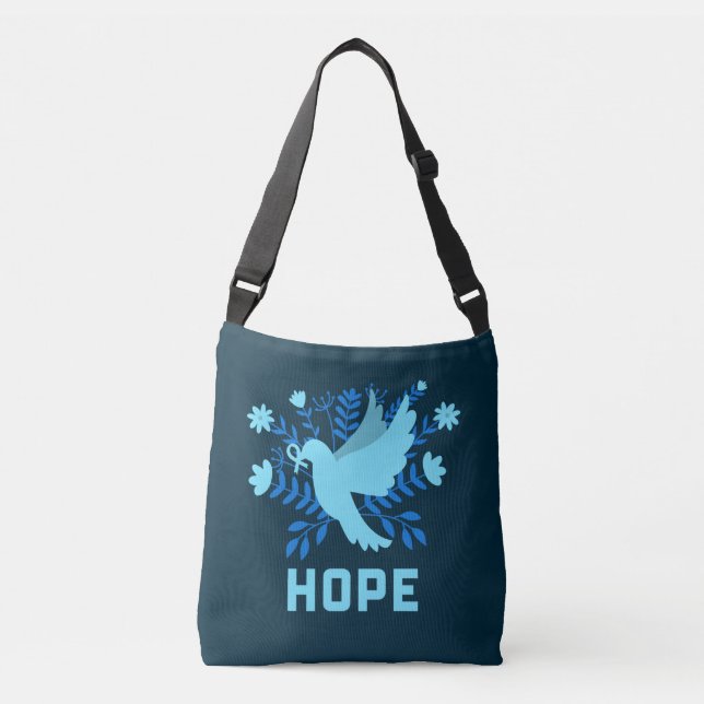 Blue Bird of Hope and Peace - Dove Crossbody Bag (Front)