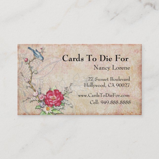 Blue Bird on a Branch Business Card (Front)