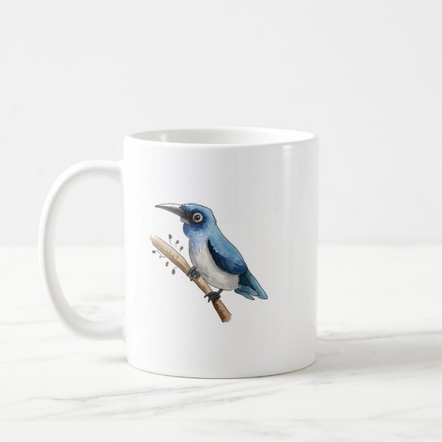 Blue Bird on a Branch Coffee Mug (Left)