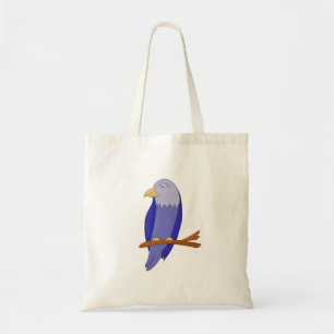 Blue bird on a branch tote bag