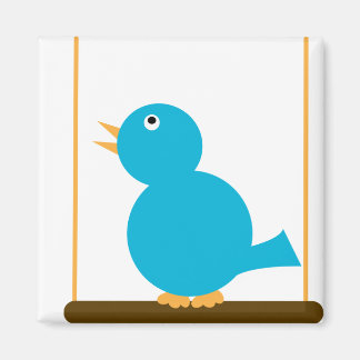 Blue Bird on a Perch Magnet