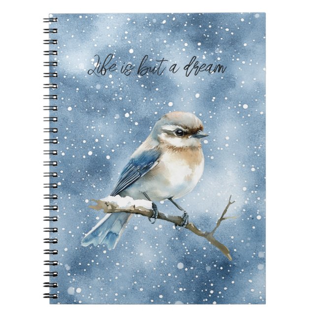 Blue Bird on a Tree Branch Notebook (Front)