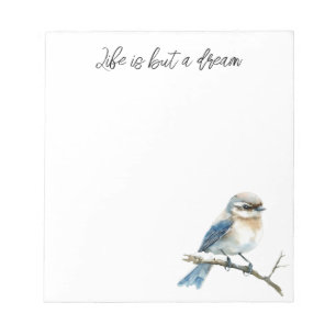 Blue Bird on a Tree Branch Notepad