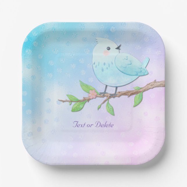 Blue Bird Paper Plate (Front)