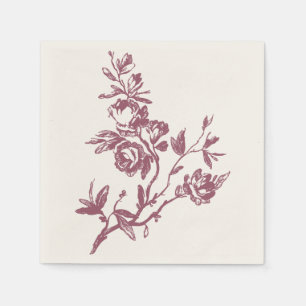 Blue Bird Pink Thank You Floral Heart Napkins