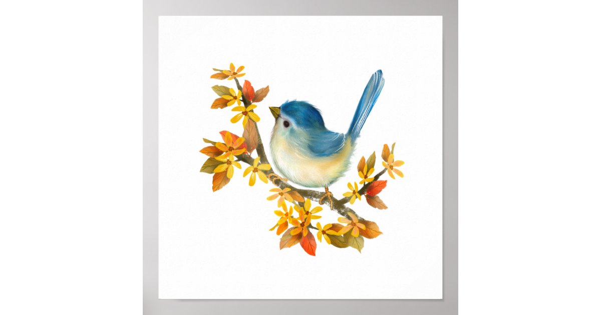 Blue Bird Poster Print 