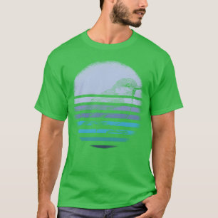 Blue Bird Retro Vintage Bird Watching girl T-Shirt