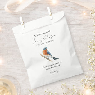 Blue Bird Seed Memorial Funeral  Favour Bags