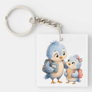Blue Bird Siblings Acrylic Keychain