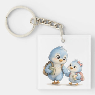 Blue Bird Siblings Acrylic Keychain