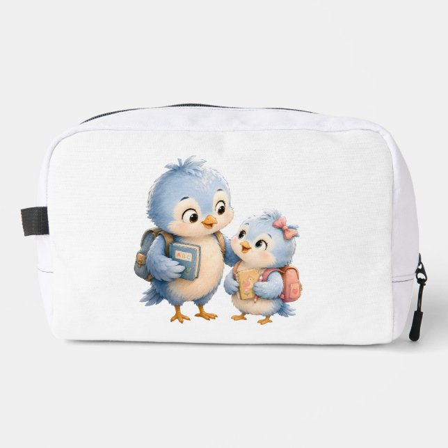Blue Bird Siblings Cosmetic Bag (Front)