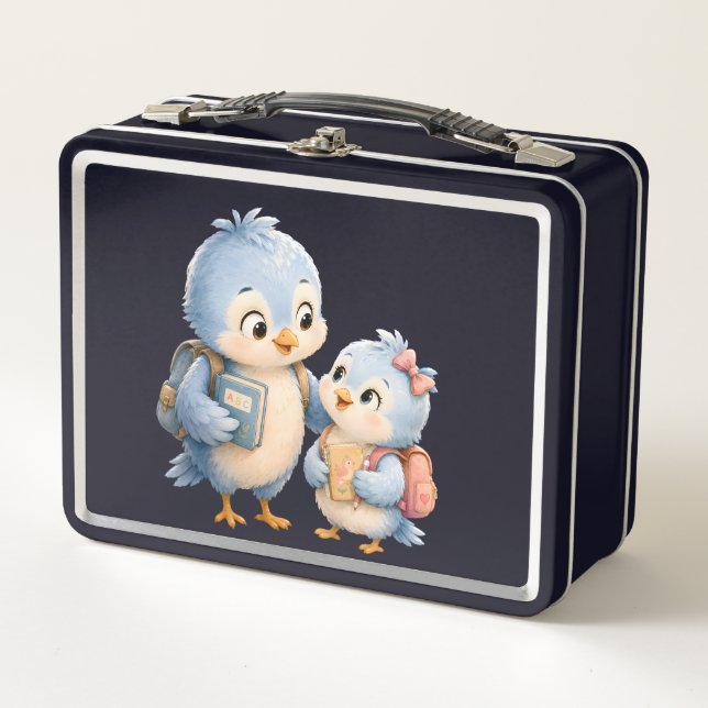 Blue Bird Siblings Lunch Box (Front)