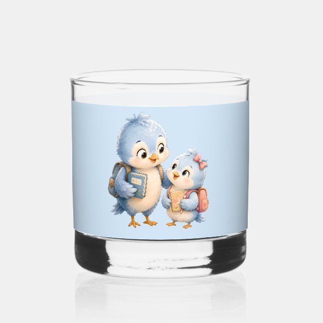  Blue Bird Siblings Shot Glass (Front)