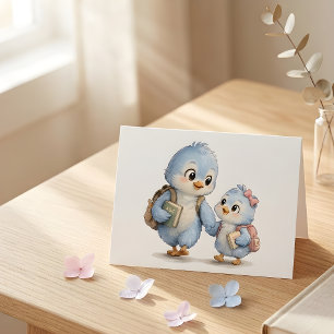 Blue Bird Siblings Thank You Card