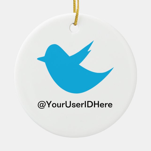 Blue Bird Social Media Ceramic Tree Decoration (Front)