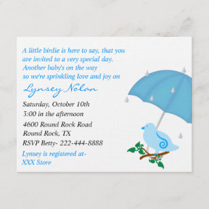 Blue Bird Sprinkle Shower Invitation