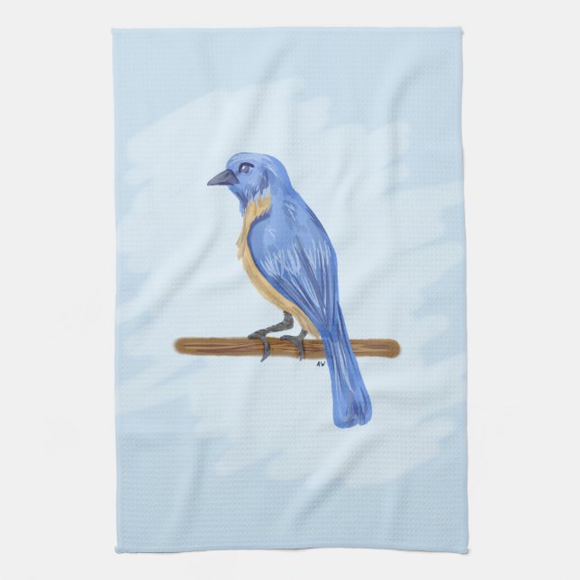 Blue Bird Tea Towel (Vertical)
