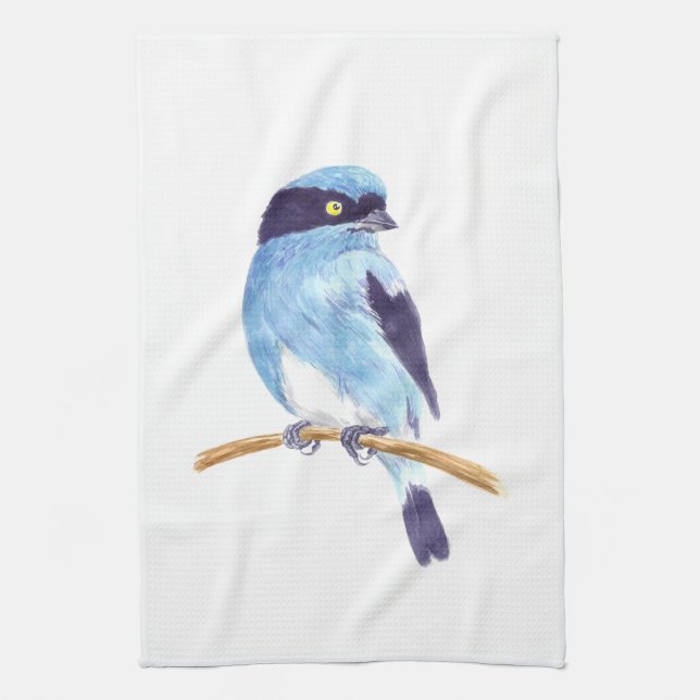 Blue bird tea towel (Vertical)