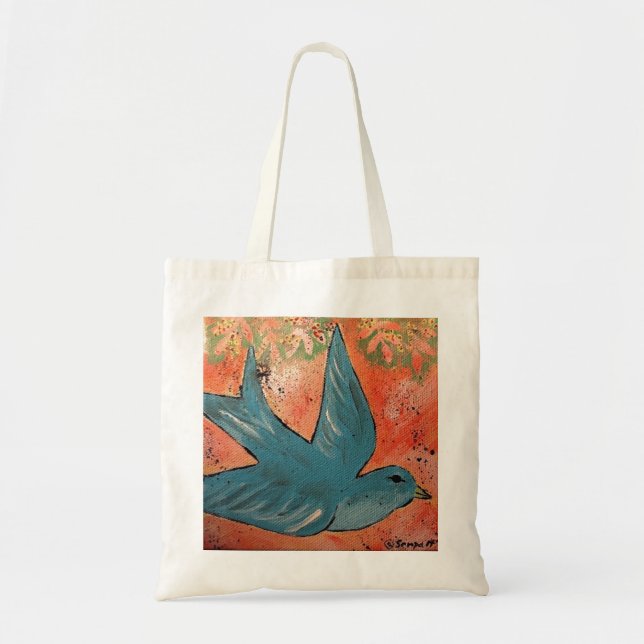 Blue Bird Tote Bag (Front)