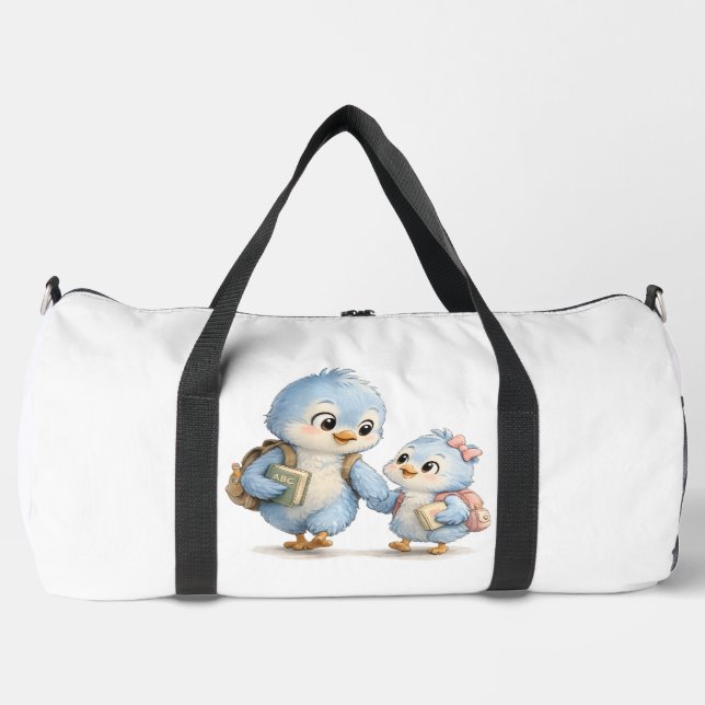 Blue Bird Travel Duffel Bag (Front)