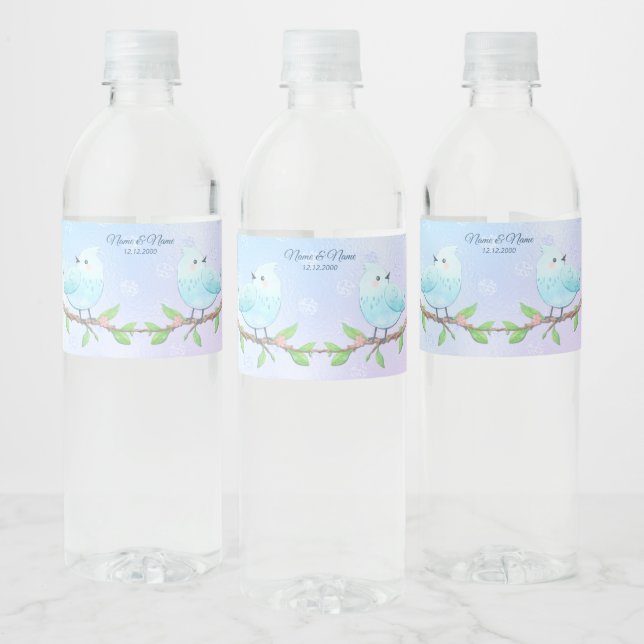 Blue Bird Water Bottle Label (Bottles)