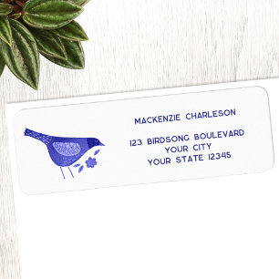 Blue Bird Watercolor Personalized Return Address