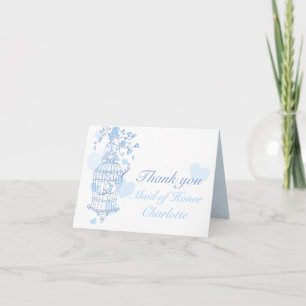 Blue bird wedding Maid of honour thank you card
